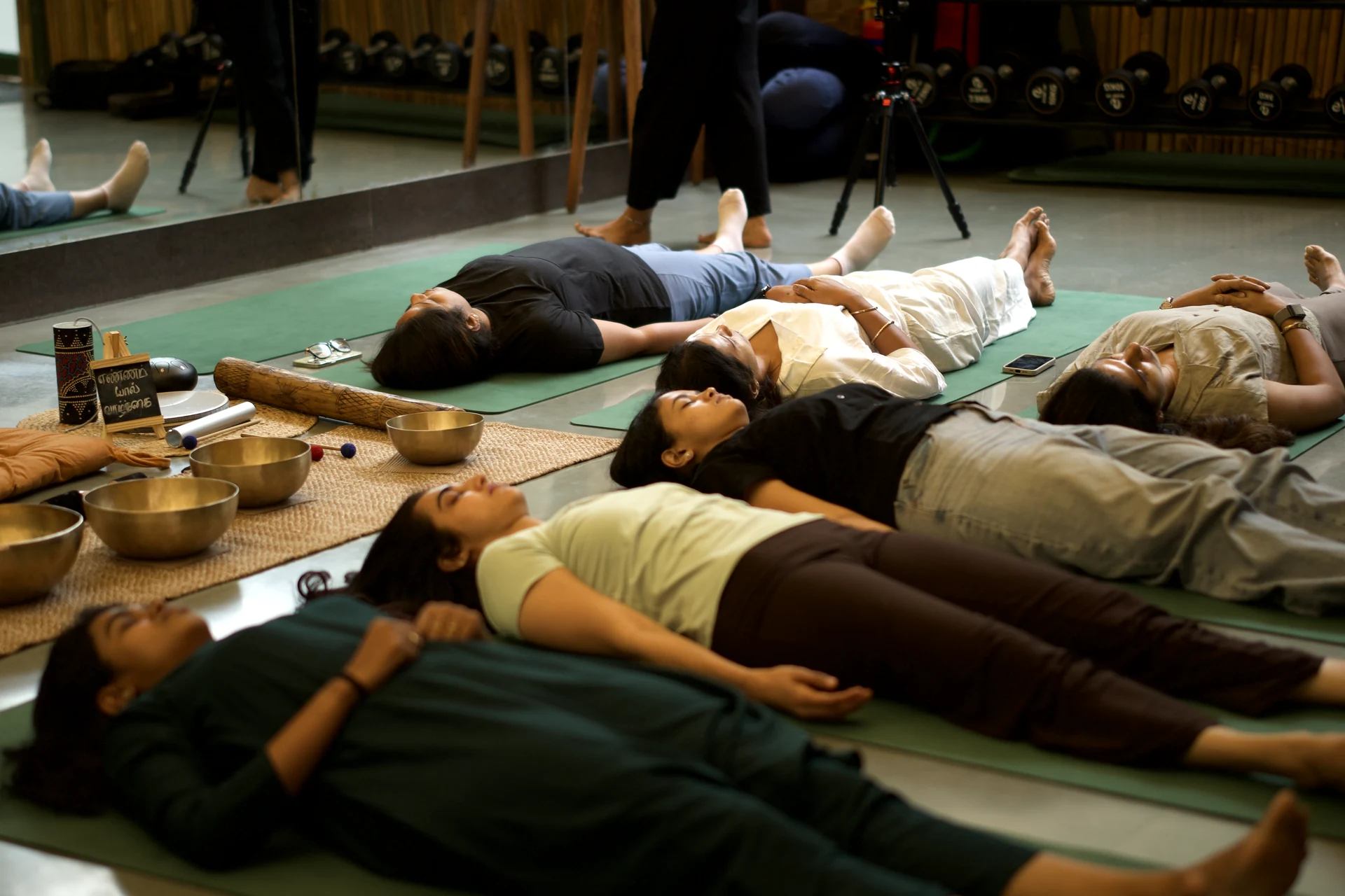 Women resting during a Sphere gathering